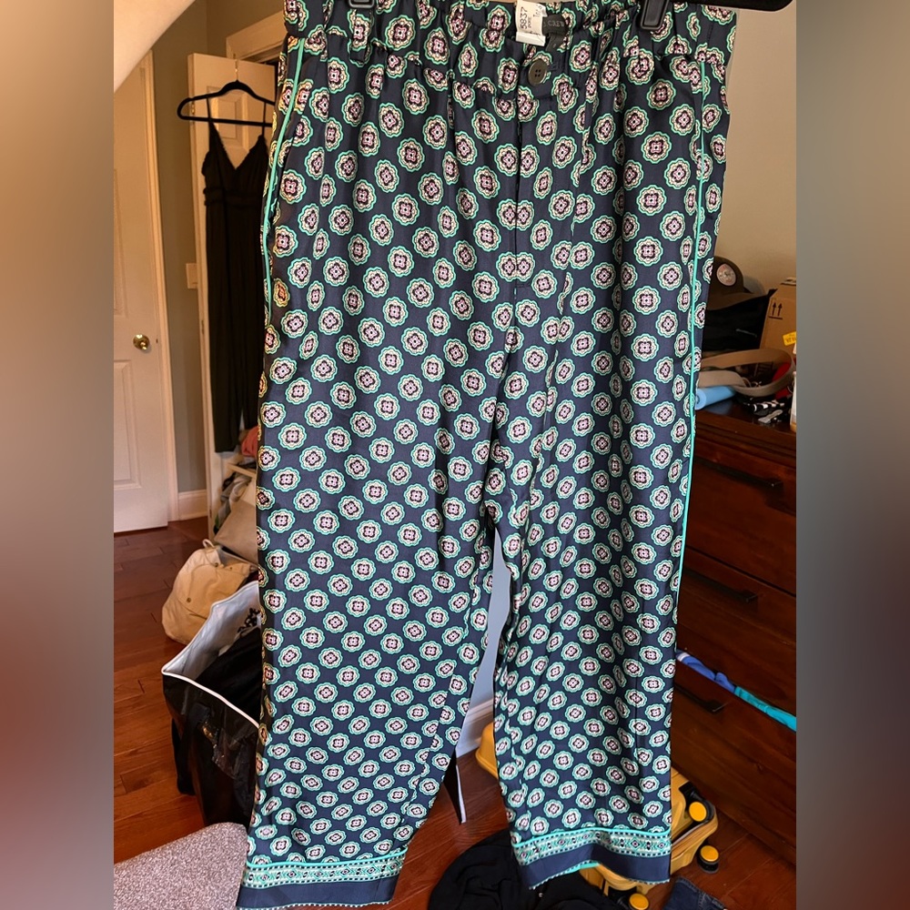 J crew silk medallion pants